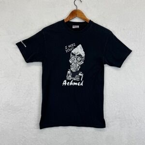 VTG Jeff Dunham Achmed Skeleton Shirt Mens Adult S Black Short Hanes Heavyweight